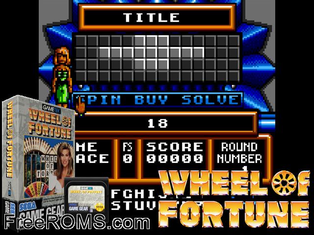 Wheel of Fortune Game Gear game showing 3D box cover and gameplay screenshot